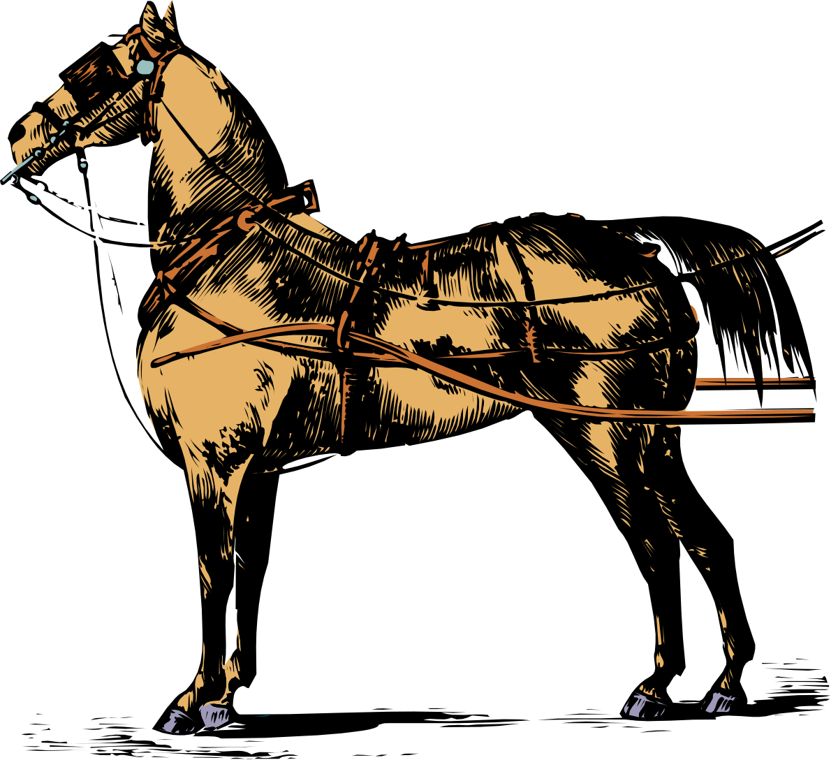 a horse drawn in a line on a black background clip art png transparent Elegant Horse Outline on Black Background Clipart