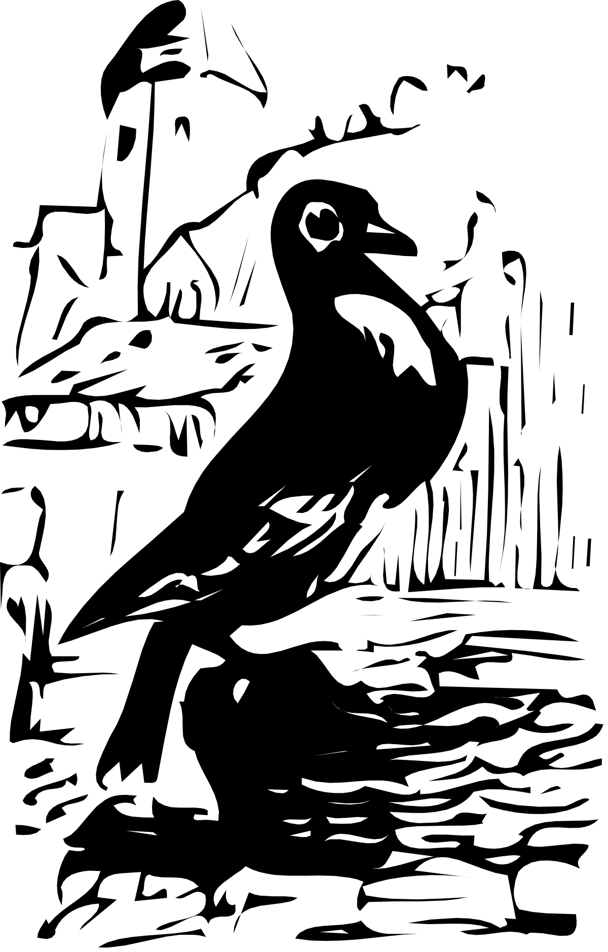 Bird Flying Over Water - Beautiful Clipart Scene