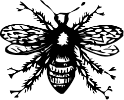 Skull with Fangs Clipart: Bold Black and White Design
