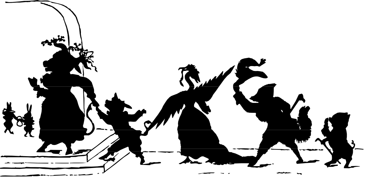 Black and White Silhouette of Man and Woman  Timeless Couple Clipart