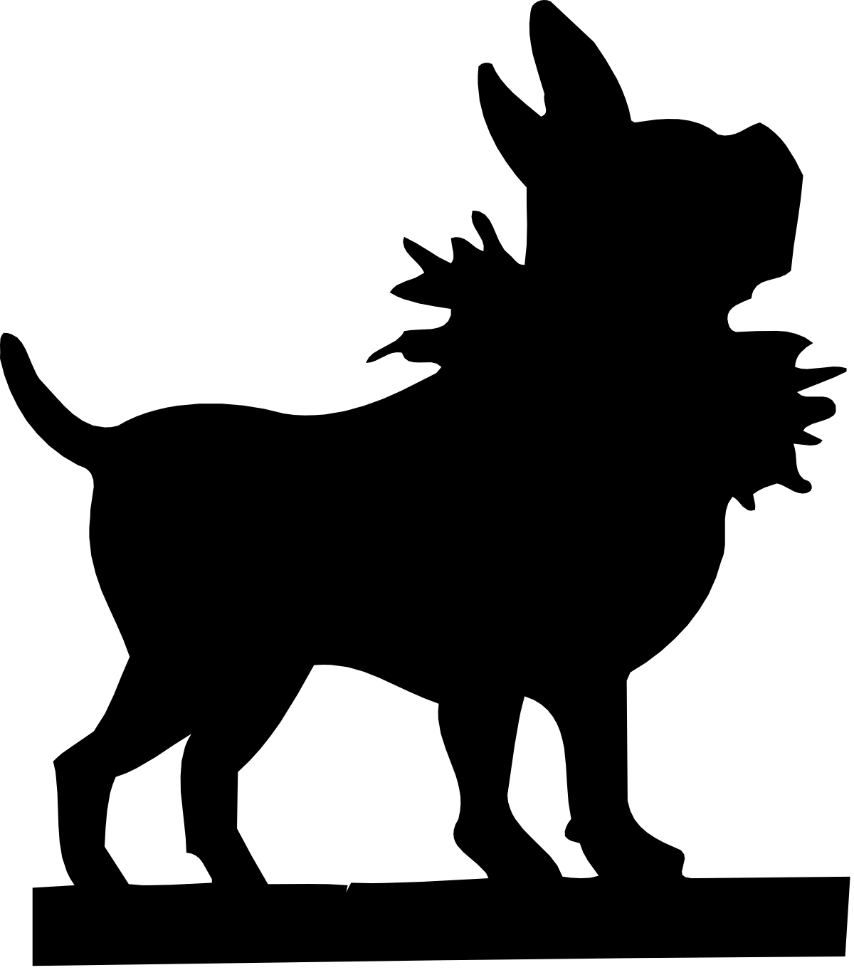 Bear Silhouette Against Black Background Clipart