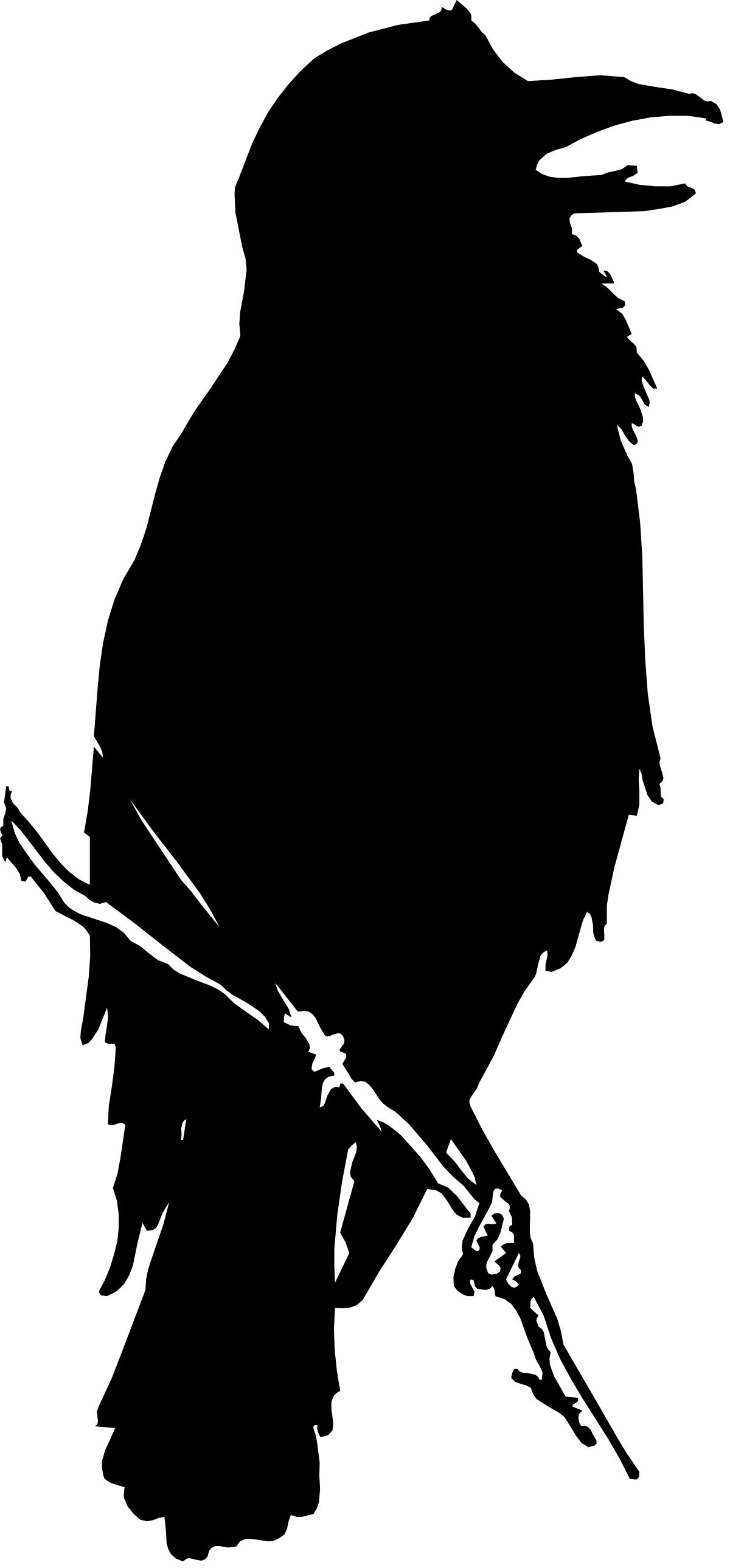 Black and White Clipart of a Man in the Dark