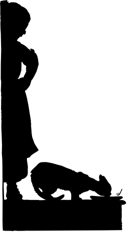 Black and White Silhouette of a Man with a Gun - Striking Clipart Design