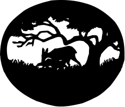 Wolf Silhouette and Tree Clipart for Creative Projects