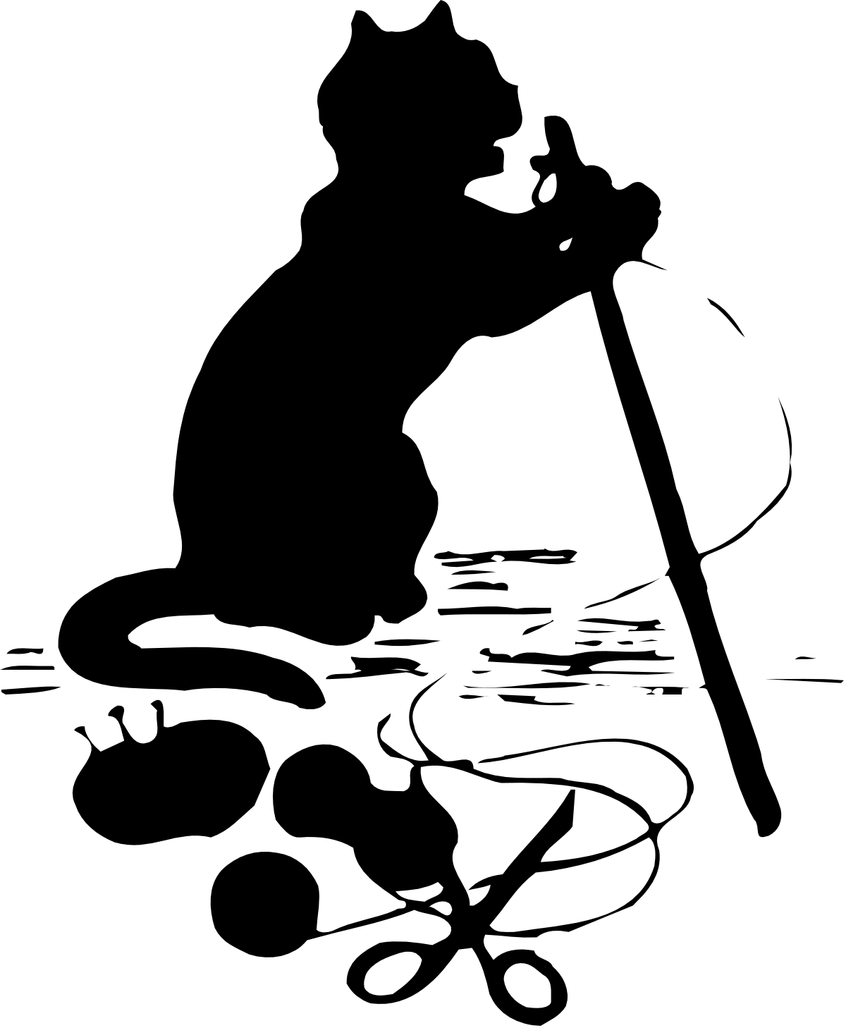 Black and White Man with Knife Clipart - Bold and Striking Imagery