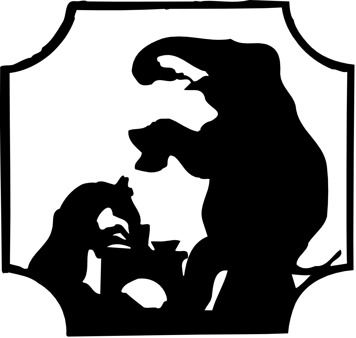Silhouette of Man and Woman in Doorway - Captivating Clipart for Various Uses
