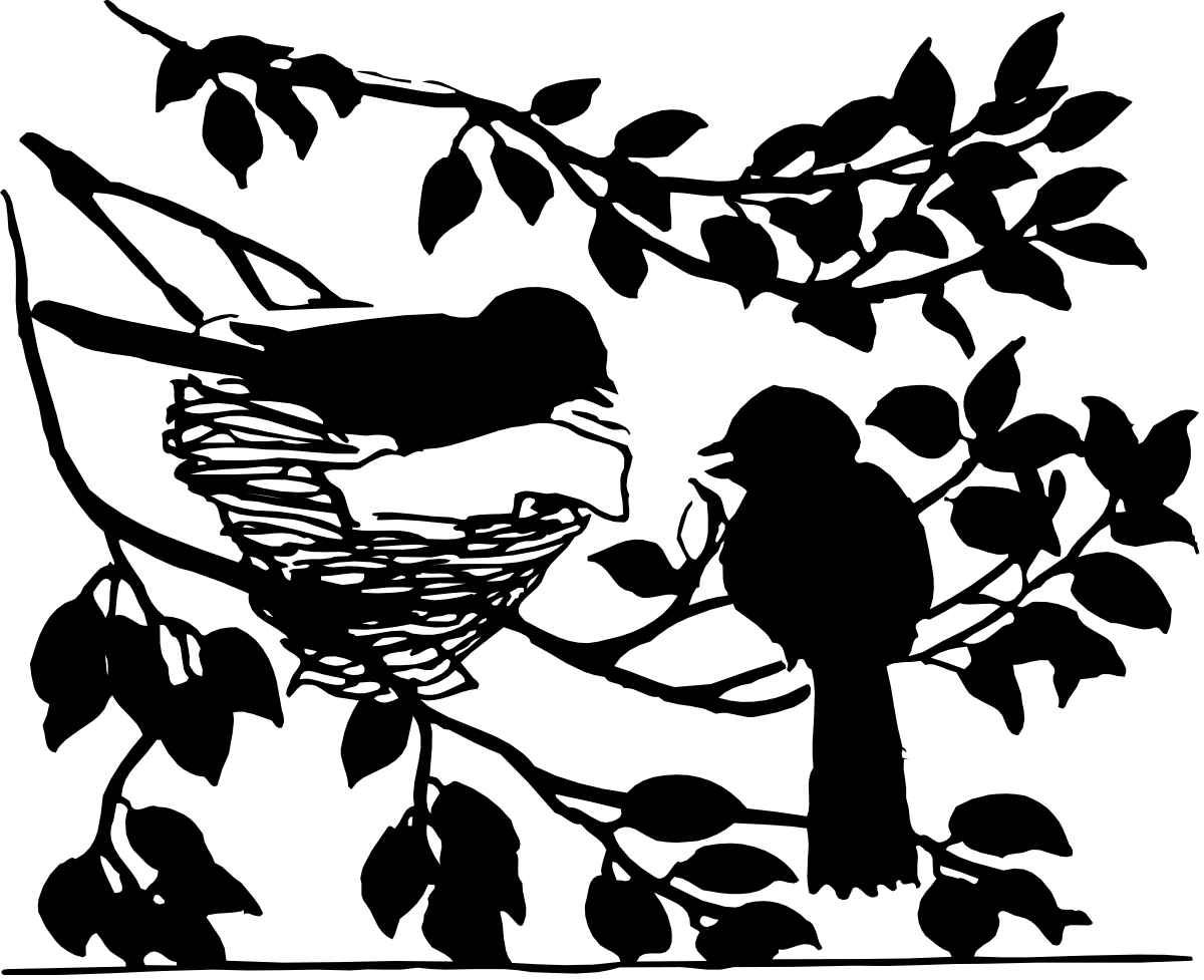 Bird on a Branch with Leaves - Engaging Clipart for Nature Themes