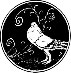 Bird on a Branch in Circle Clipart - Nature Inspired Graphics