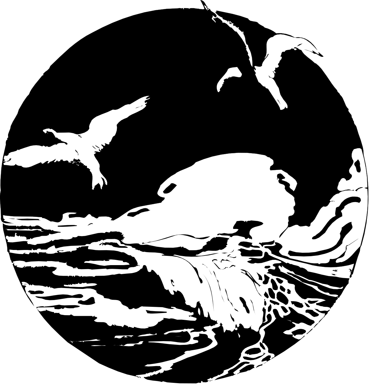 Bird Flying Over Water Clipart - Serene Nature Scene