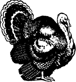 Black and White Turkey Silhouette Clipart for Festive Designs