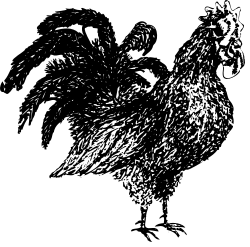 Rooster Clipart - Bold Black and White Design