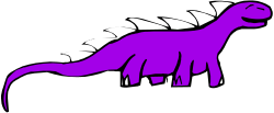 Purple Dinosaur Silhouette Against Black Background - Dynamic Clipart