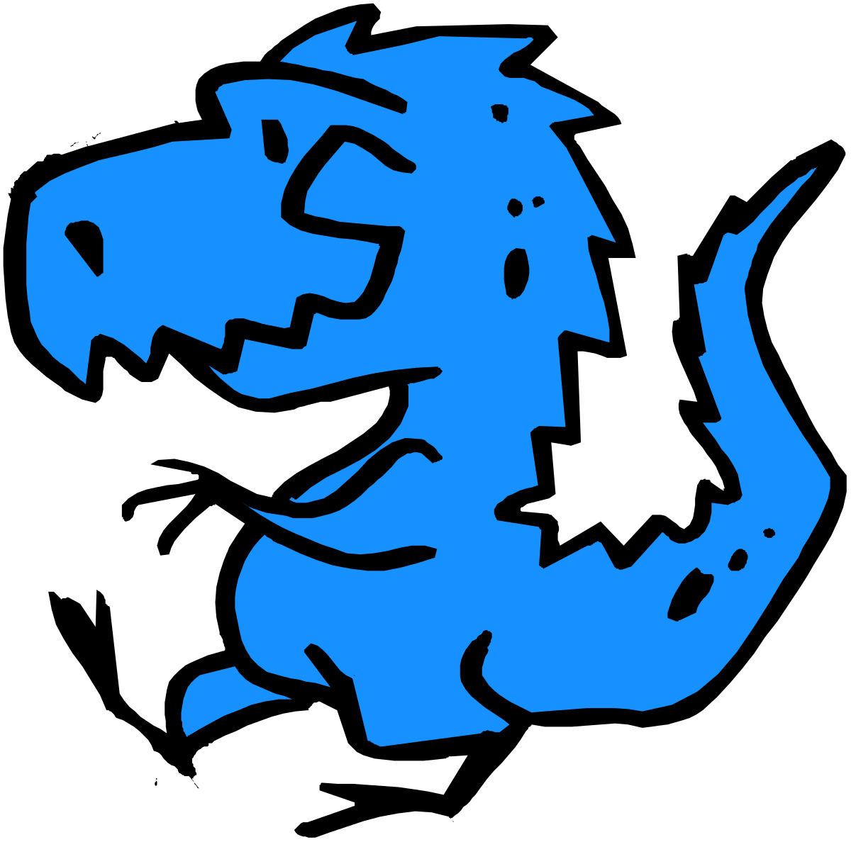 Blue Dog Clipart on Black Background - Stunning and Unique Design