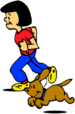 Man Running with Dog Clipart for Dynamic Illustrations
