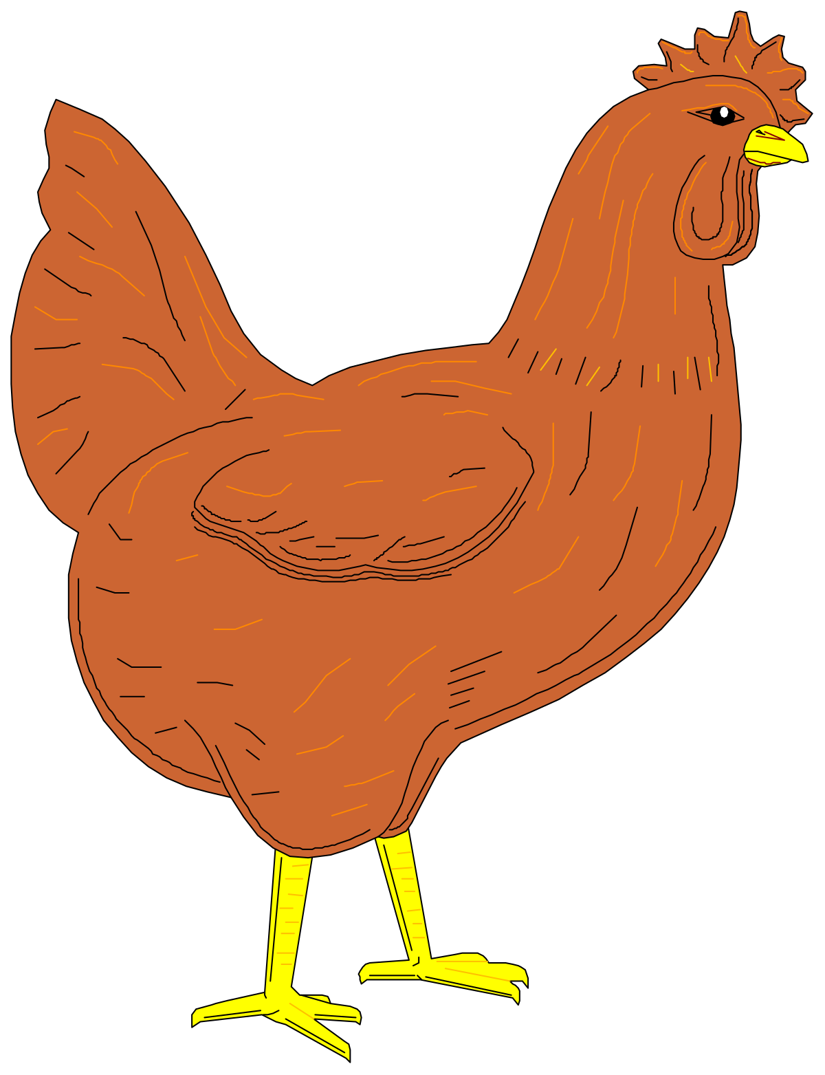 a brown chicken with yellow feet clip art png transparent Brown Chicken with Yellow Feet Clipart for Creative Projects