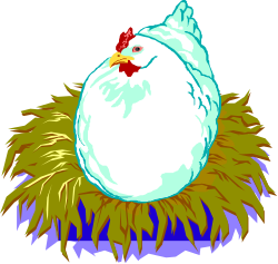 White Chicken on Nest Clipart - Perfect for Farm and Animal Themes