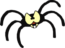 Black and White Spider with Red Eye Clipart for Bold Designs