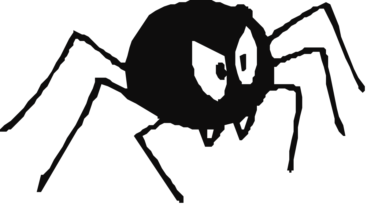 Silhouetted Black Spider Clipart Against Dark Background