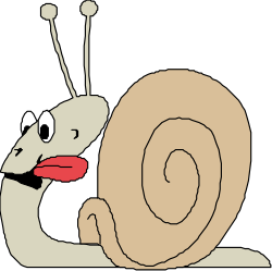 Snail Clipart with Red Nose and Long Tail