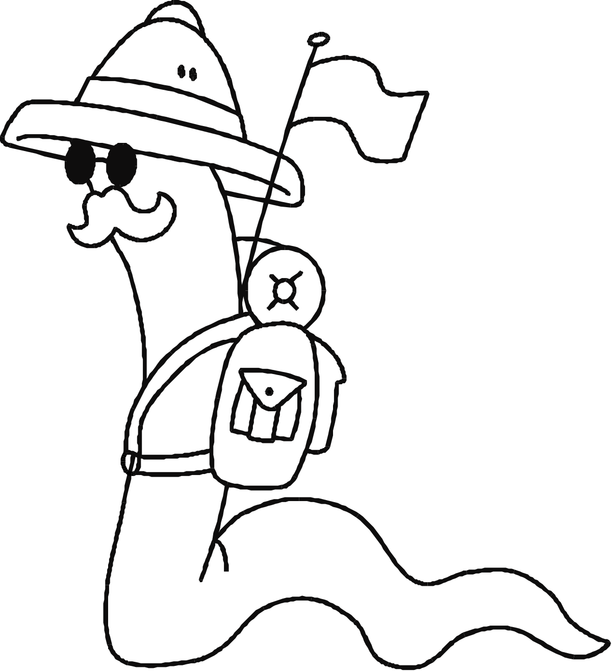 Cartoon Character with Hat and Backpack Clipart for Fun Designs