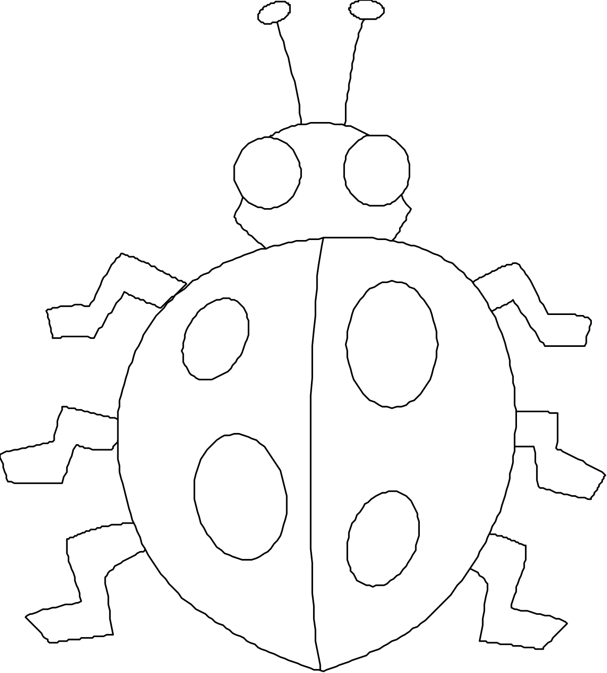 Ladybug Clipart with Four Spots - Colorful Insect Illustration