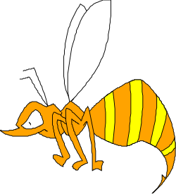 Bee with Feather on Back Clipart - Unique and Playful Design
