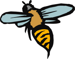 Bee Clipart: Vibrant Yellow and Black Insect Illustration