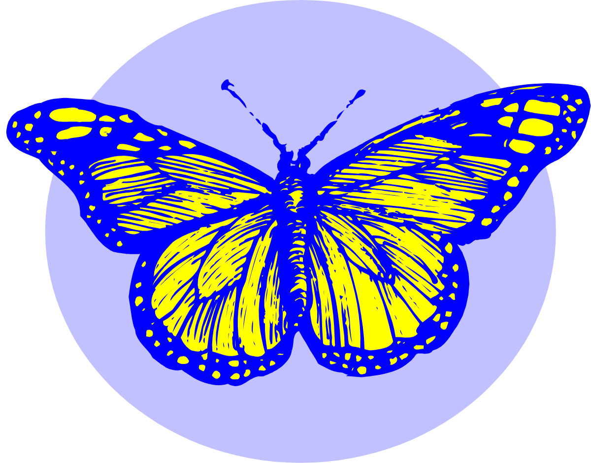 Blue Butterfly with Yellow Spots - Vibrant Clipart for Nature Lovers