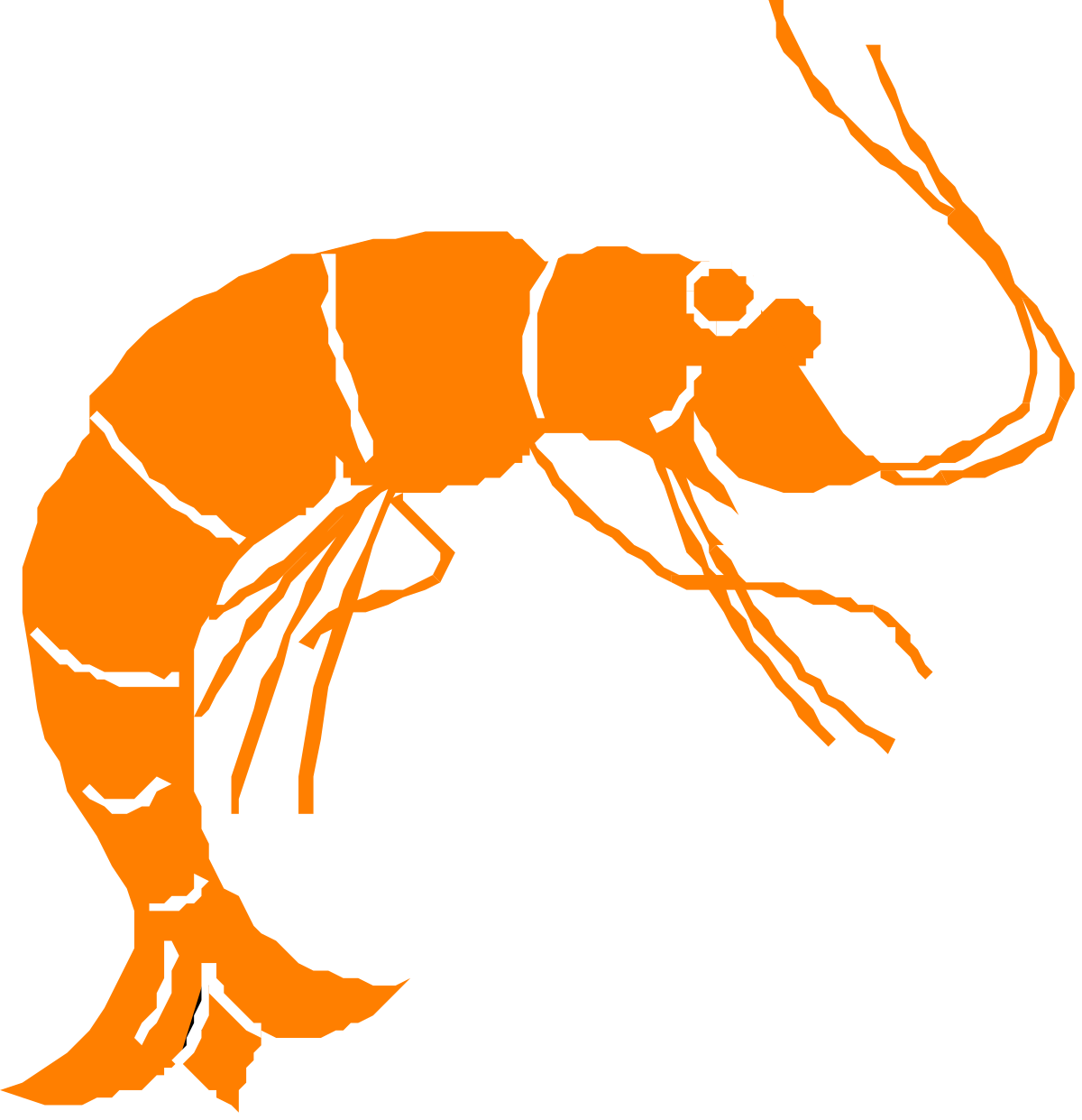 Silhouette of a Shrimp Clipart for Culinary Creations