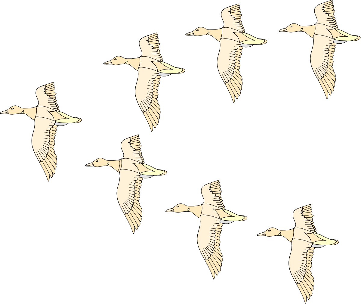 Flock of Geese Flying in the Sky - Stunning Clipart for Versatile Use