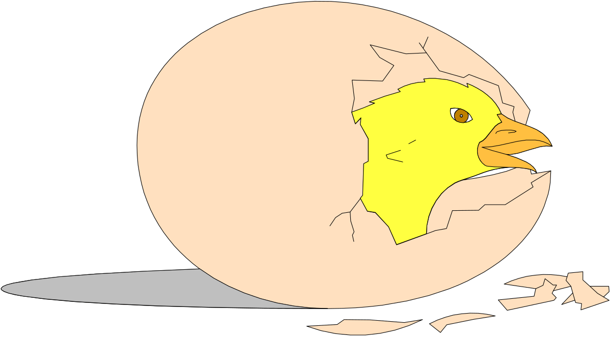 Egg with a Yellow Bird Clipart - Charming Spring Illustration