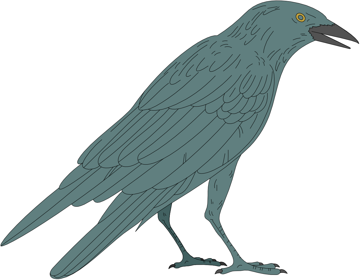 Black Bird with Yellow Eyes Clipart for Nature Lovers
