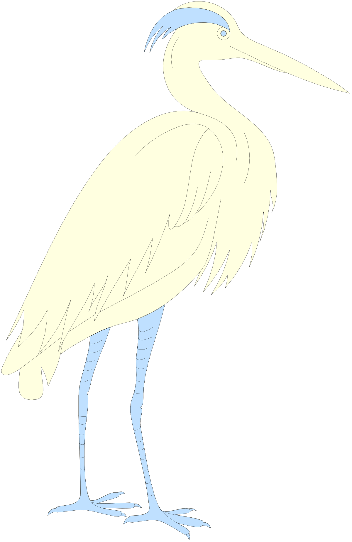 White Bird with Long Beak - Elegant Clipart for Versatile Use