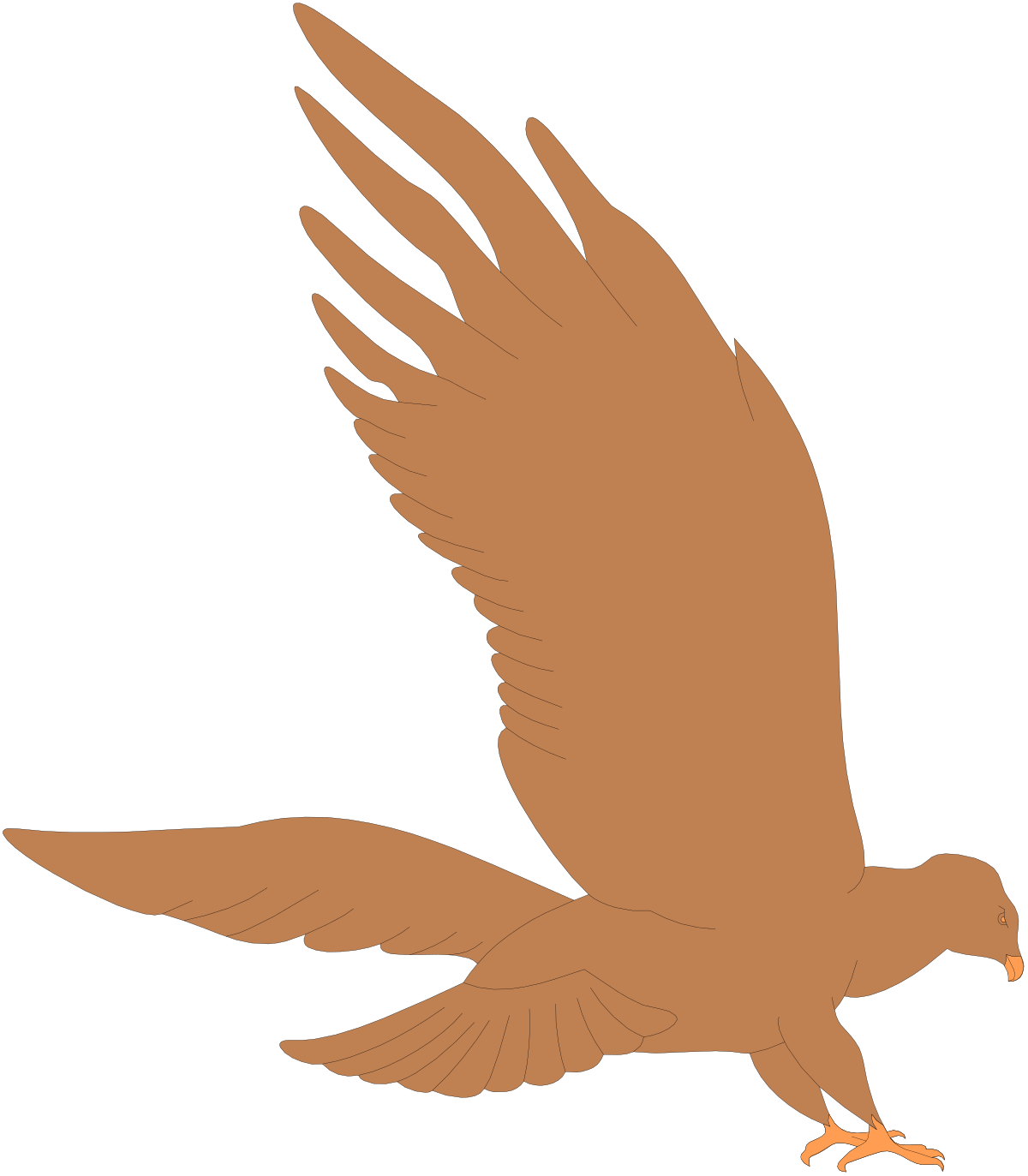 Brown Bird Flying in the Air - Stunning Nature Clipart