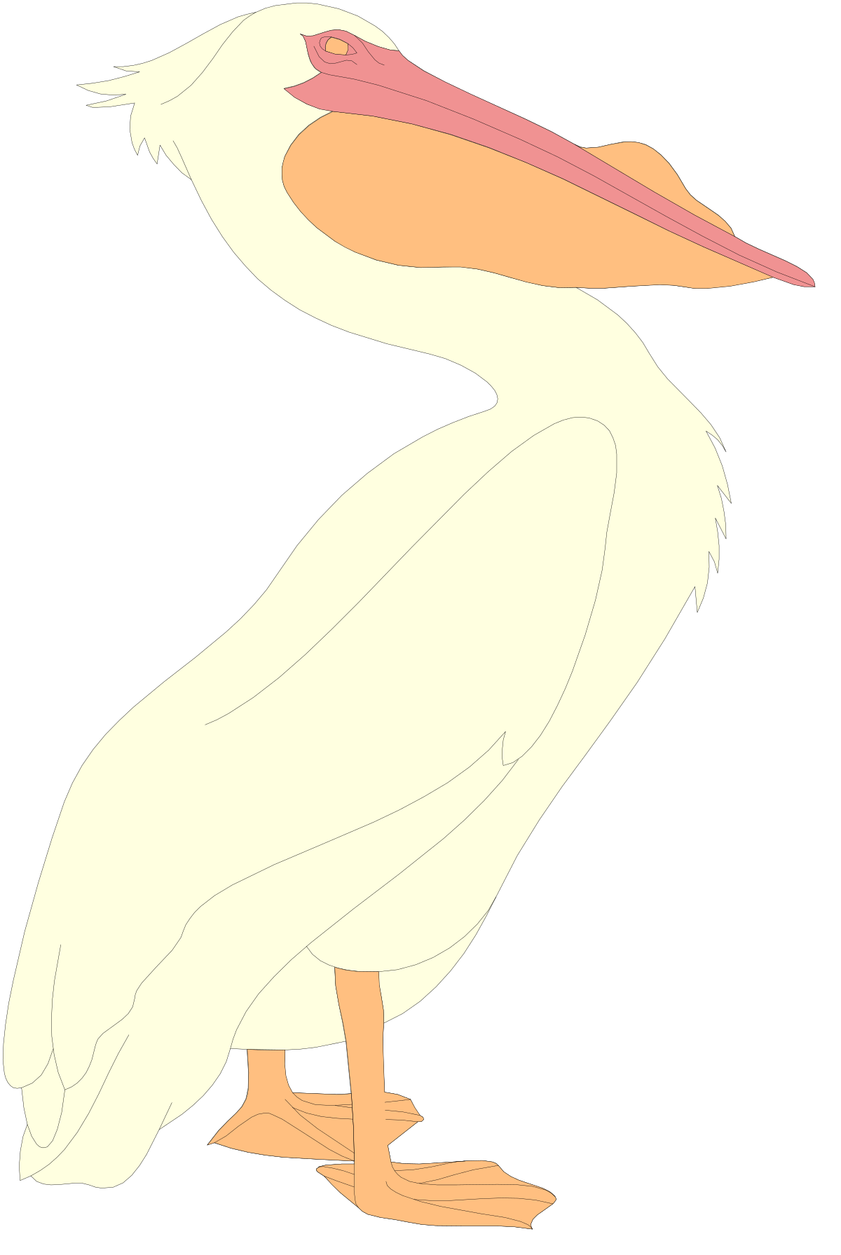 White Peopus Bird Clipart with Pink Beak - Perfect for Nature Designs