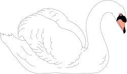 Elegant White Swan with Pink Beak Clipart for Your Creative Projects