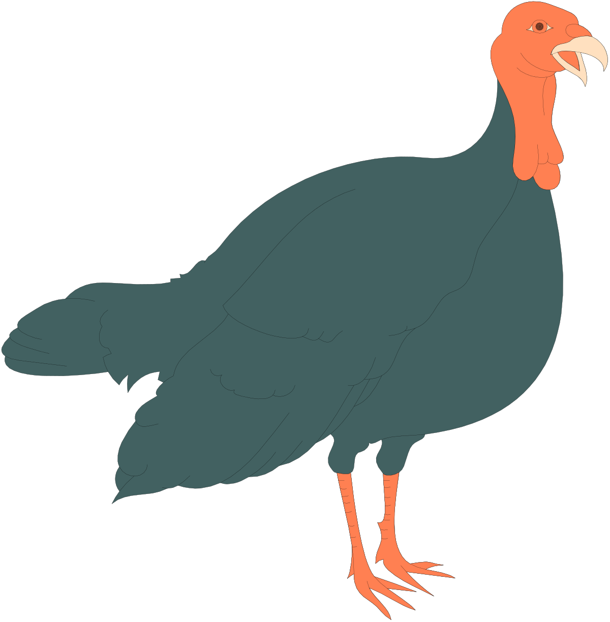 a turkey standing on a black background clip art png transparent Turkey Silhouette on Black Background - Perfect for Festive Designs