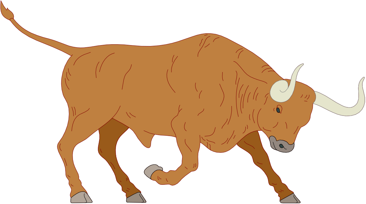 a brown bull walking on a black background clip art png transparent Brown Bull Walking on Black Background - Striking Clipart