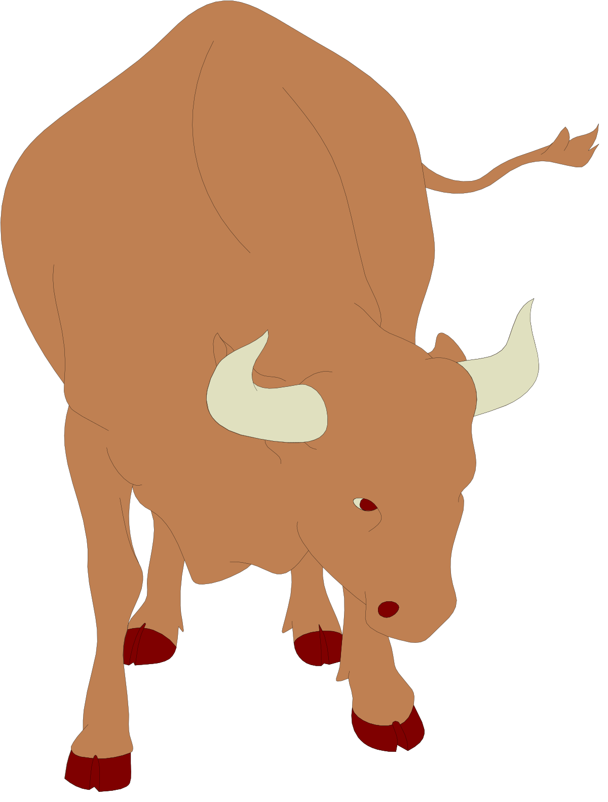 Brown Buffalo on Black Background - Premium Clipart Collection