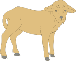 Brown Goat on Black Background Clipart for Creative Projects