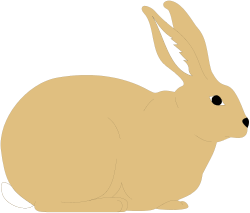 Rabbit Sitting on the Ground Clipart - Ideal for Nature Themes