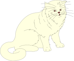 White Cat Sitting on the Ground Clipart for Creative Projects