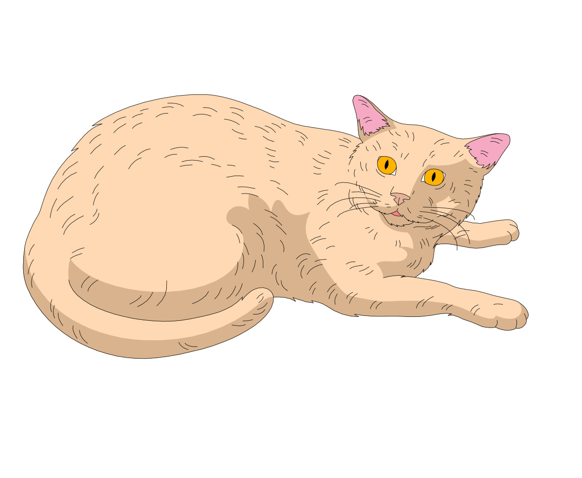 Cat Laying Down on Ground - Charming Clipart for Various Uses