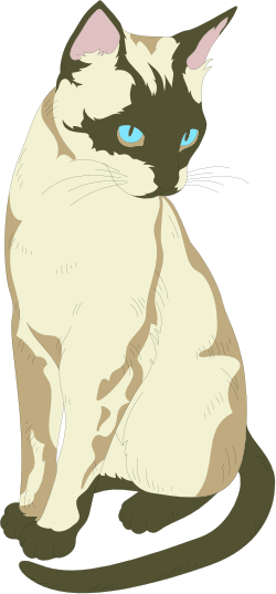 Cat Sitting Down with Eyes Open - High-Quality Clipart