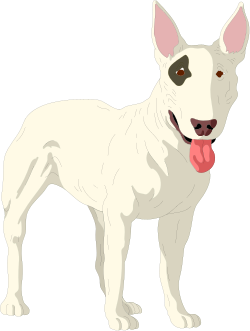White Dog with Pink Tongue Clipart - Playful and Lively Canine Illustration