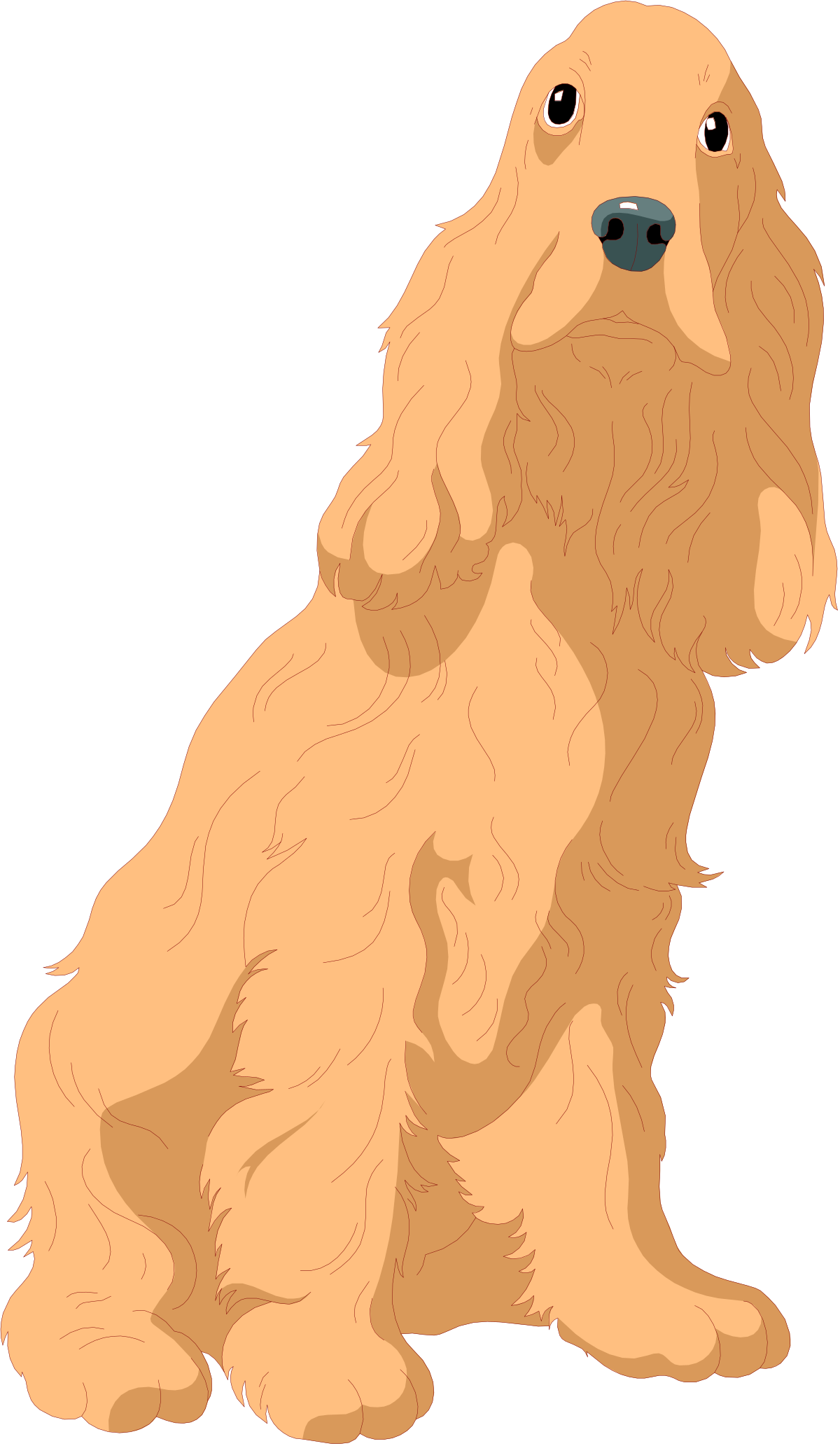 Brown Dog Sitting on Black Background � Charming Clipart