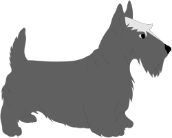 Black and White Dog with White Tail Clipart - Playful Canine Artwork