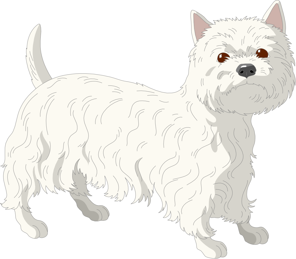 White Dog with Brown Eyes Clipart for Creative Projects