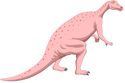 Cartoon Dinosaur Clipart with Red Spot - Playful and Fun