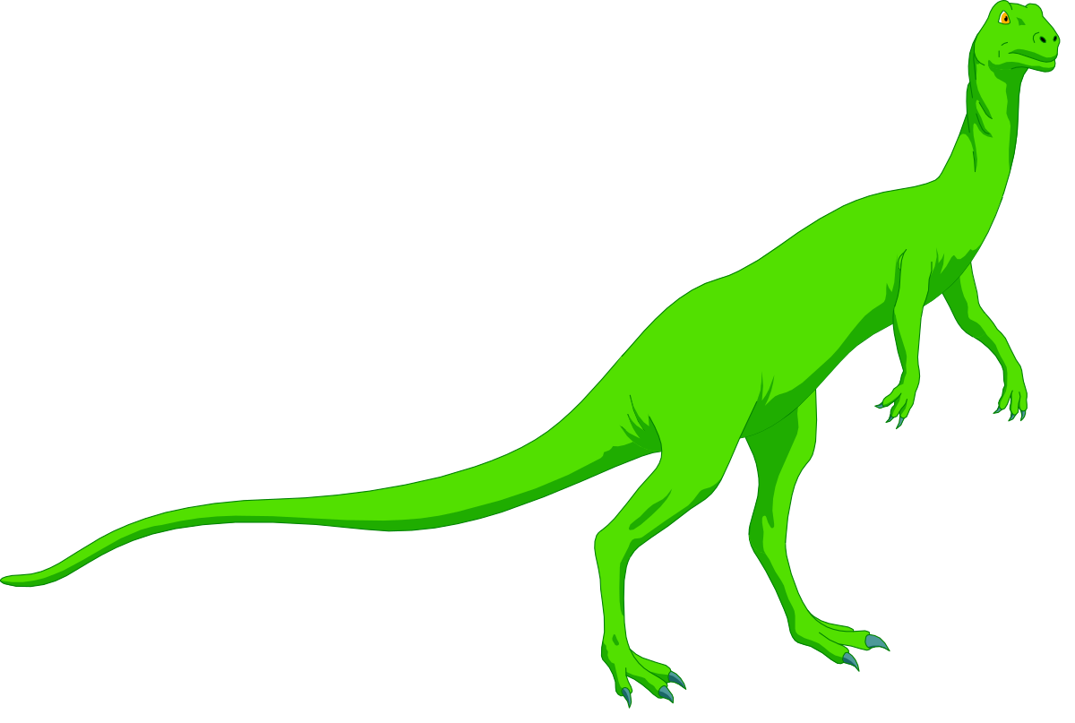 Green Dinosaur Icon on Black Background - Fun Clipart for All Ages